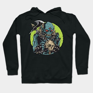 Blue Demon with skull Hoodie